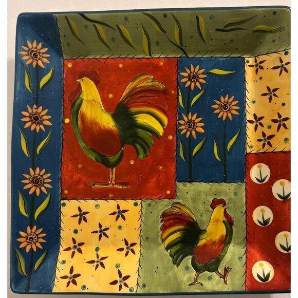 Other - Artimino Red Rooster Hand Painted Large Serving Platter Discountinued